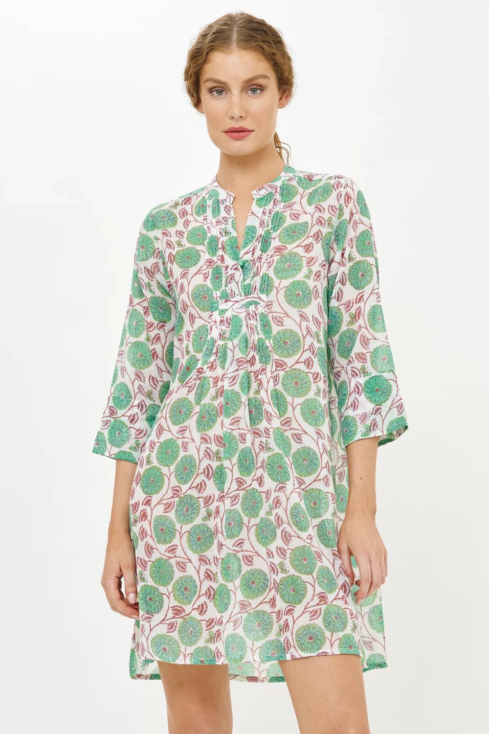 Oliphant - 3/4 Sleeve Pintuck Dress