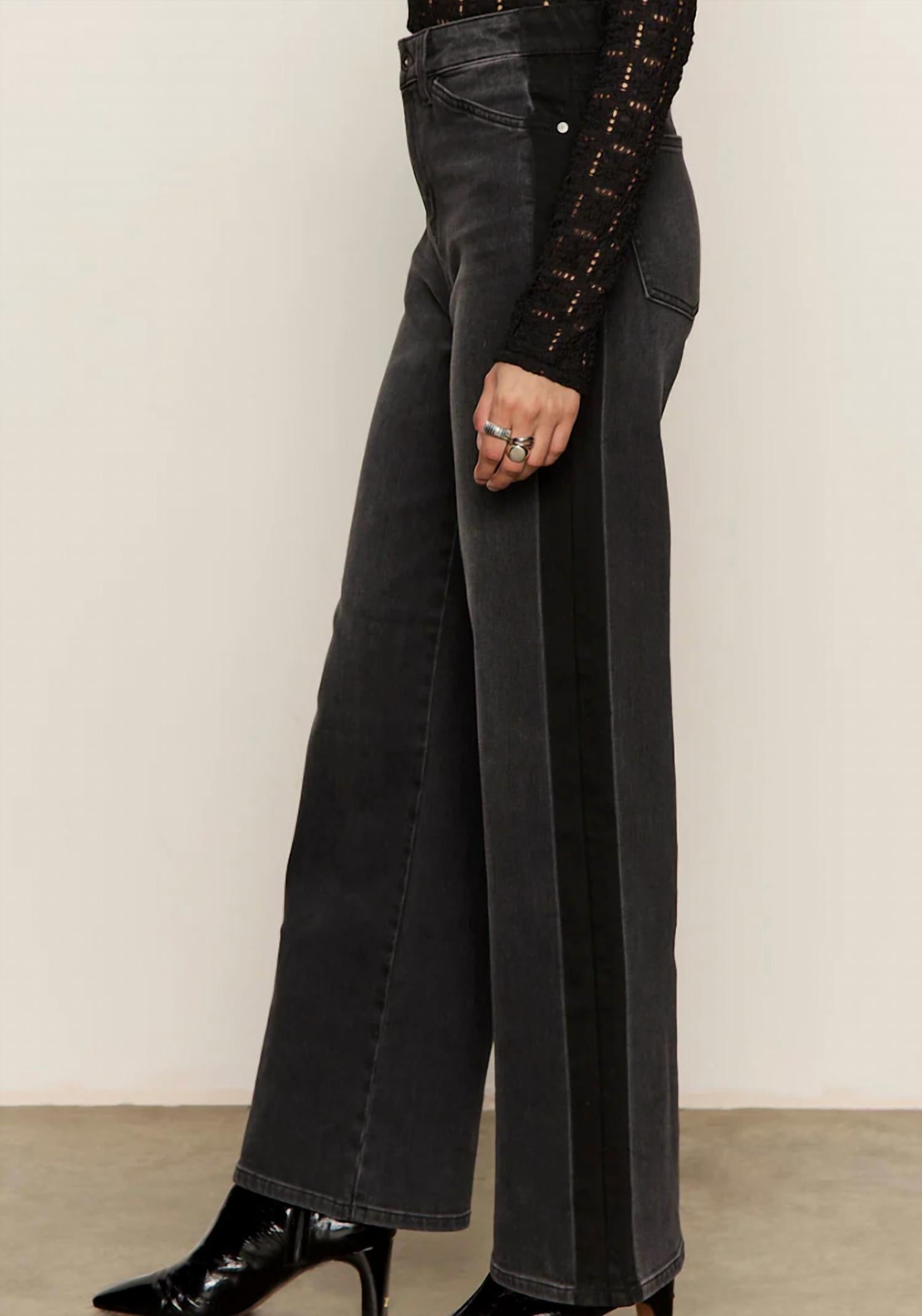 Sanctuary Tuxedo Straight Jeans in black - women's jeans - detail view