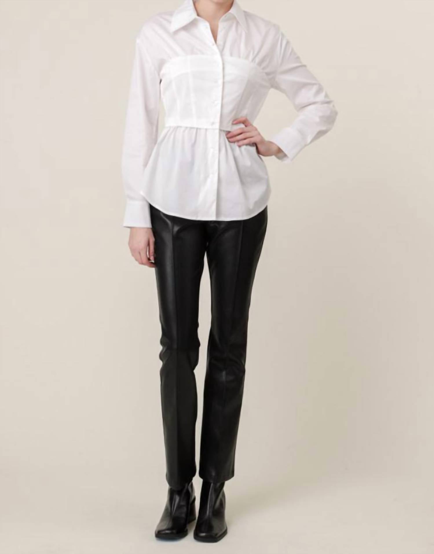 Line And Dot - Rene Poplin Top
