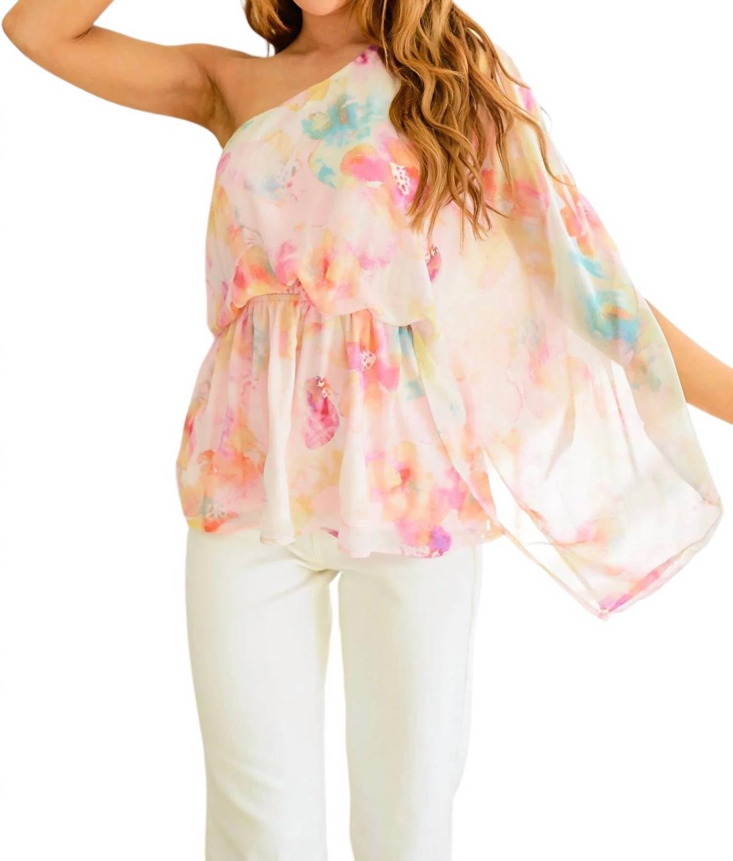 White Birch - Floral Peplum Blouse