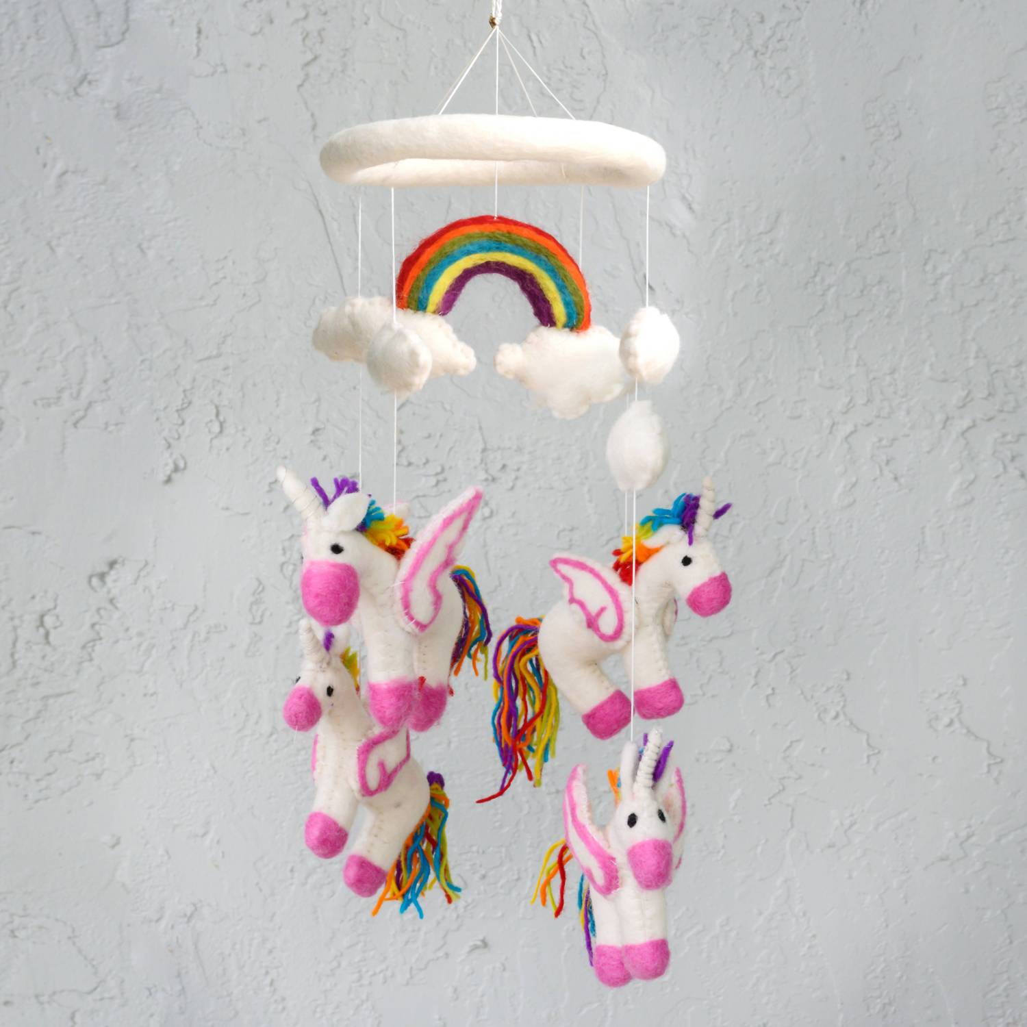The Winding Road Kid's Rainbow Unicorn Mobile in multicolor - kids' item
