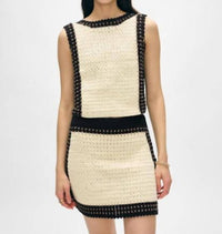 White + Warren - COTTON CROCHET TIE TANK