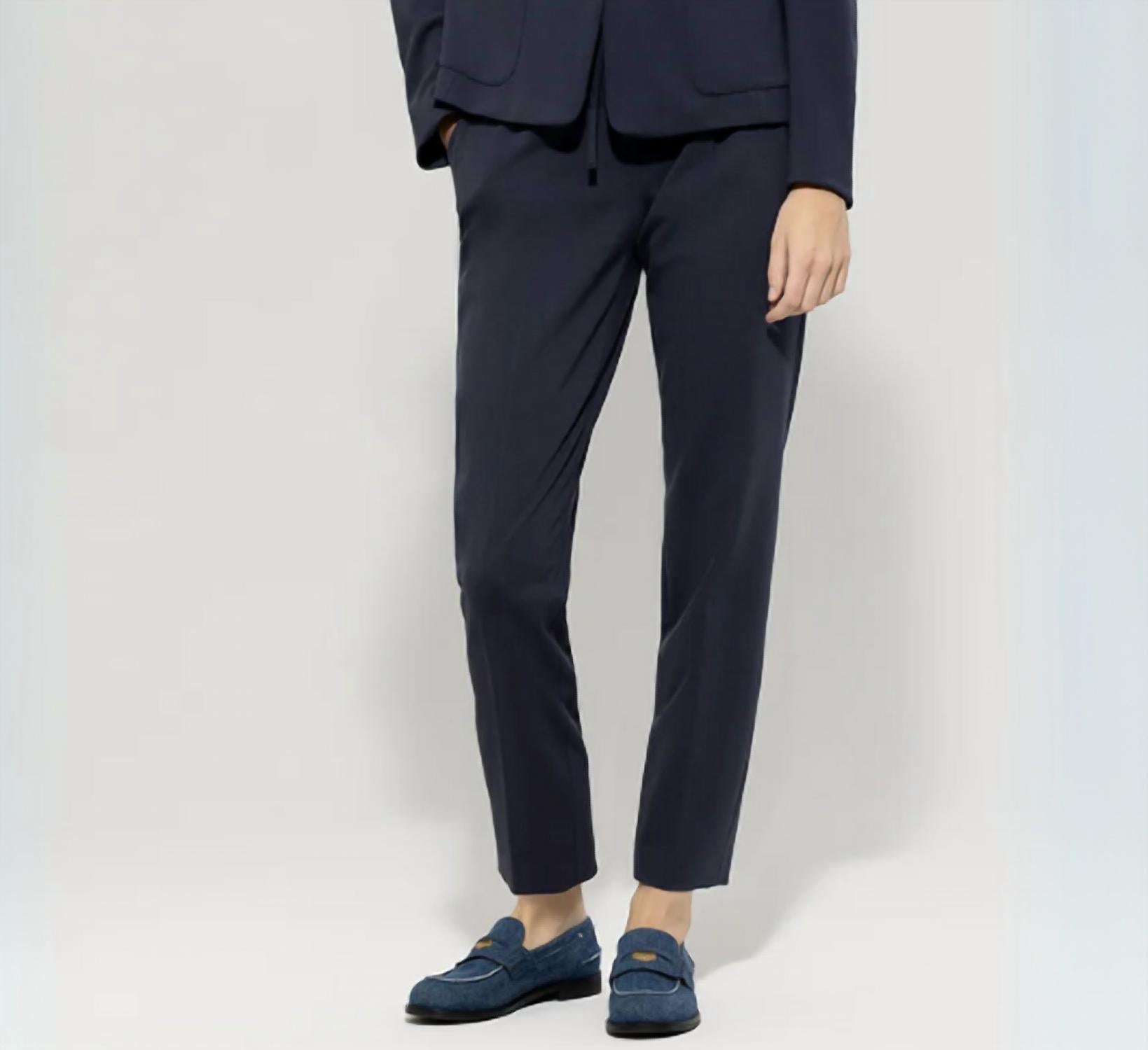LUISA CERANO Cropped Drawstring Waist Pant in jean blue - women's pants