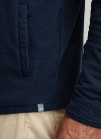 PETER MILLAR Lava Wash Fleece Knit Shirt Jacket in navy - men's jacket - alternate view