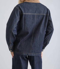 Blu Pepper - Oversize Corduroy Collar Shirt Jacket