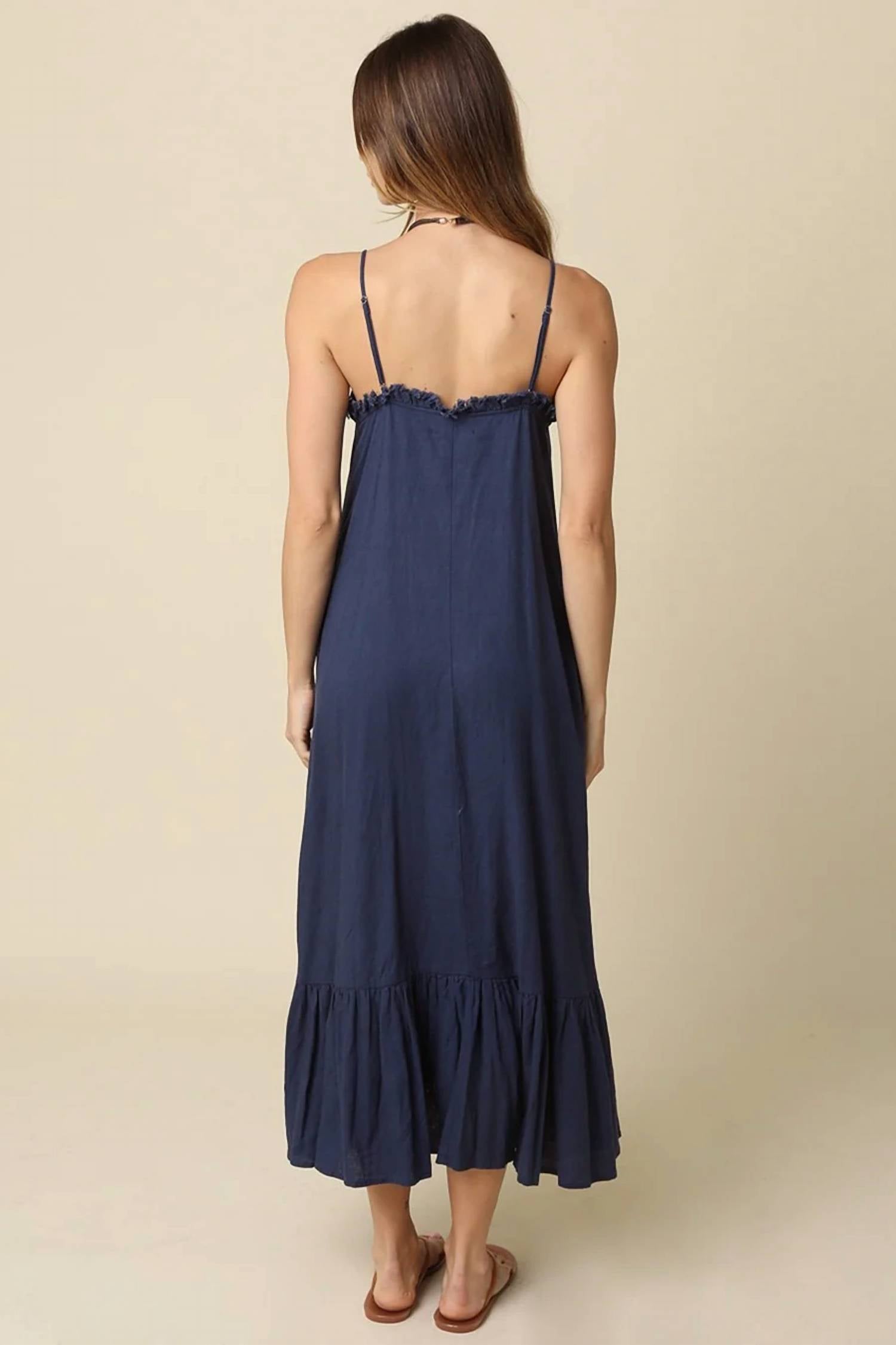 Olivaceous - Jessica Ruffle Trim Dress