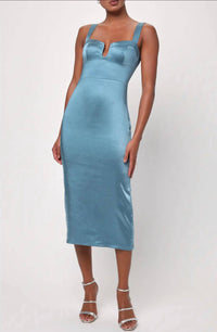 Lulus - Gemma Satin U-front Dress