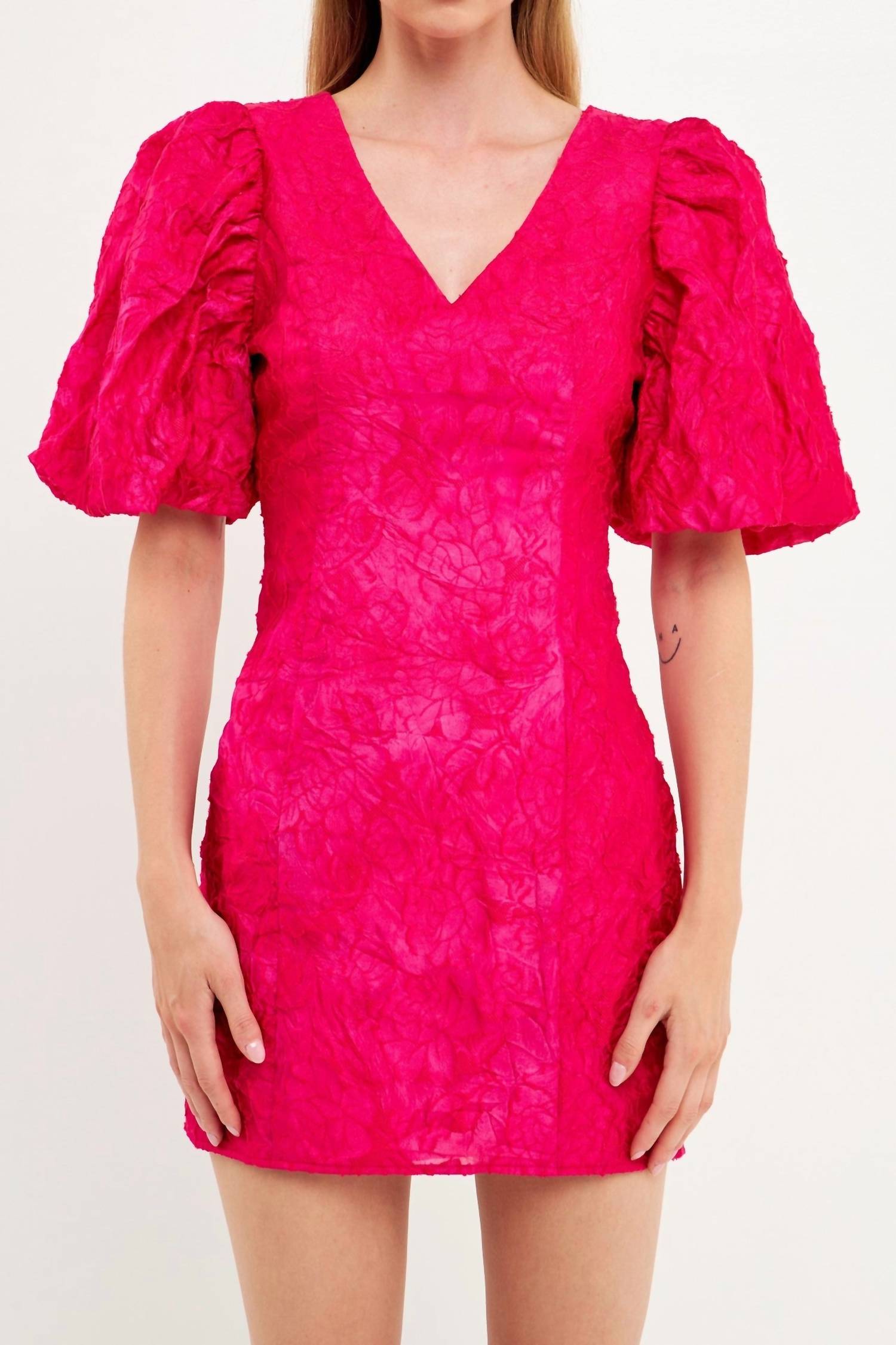Endless Rose - Puff Sleeve Mini Dress