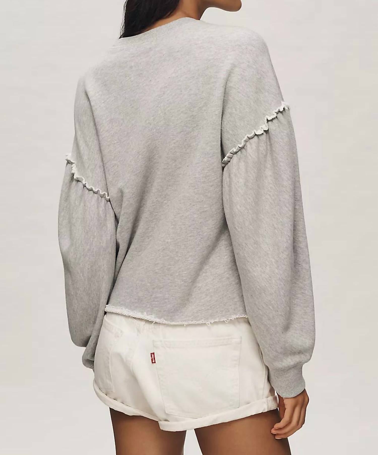 Nation LTD Shane Sweatshirt in heather grey 2 - women's top - detail view