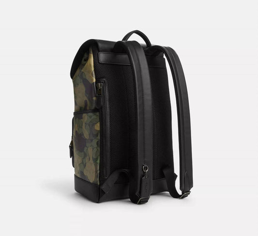 Coach - Unisex Track Backpack In Signature Canvas With Camo Print