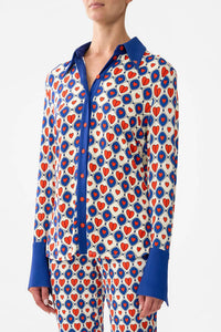 Camilla Fitted Jersey Shirt in rinse and roar - women's shirt