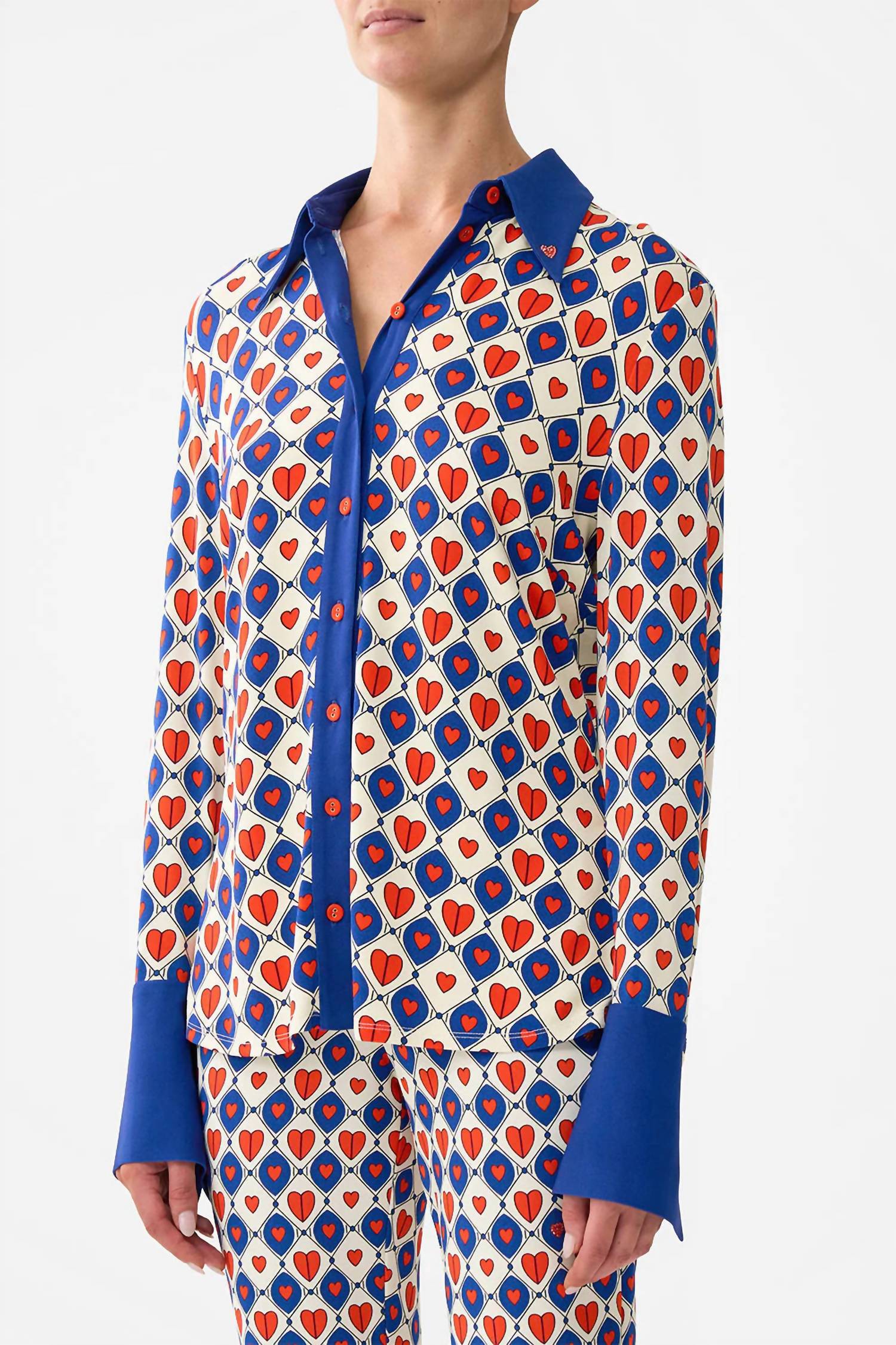 Camilla Fitted Jersey Shirt in rinse and roar - women's shirt