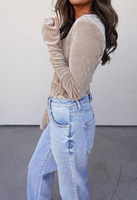 Hem & Thread - Crew Neck Velvet Bodysuit