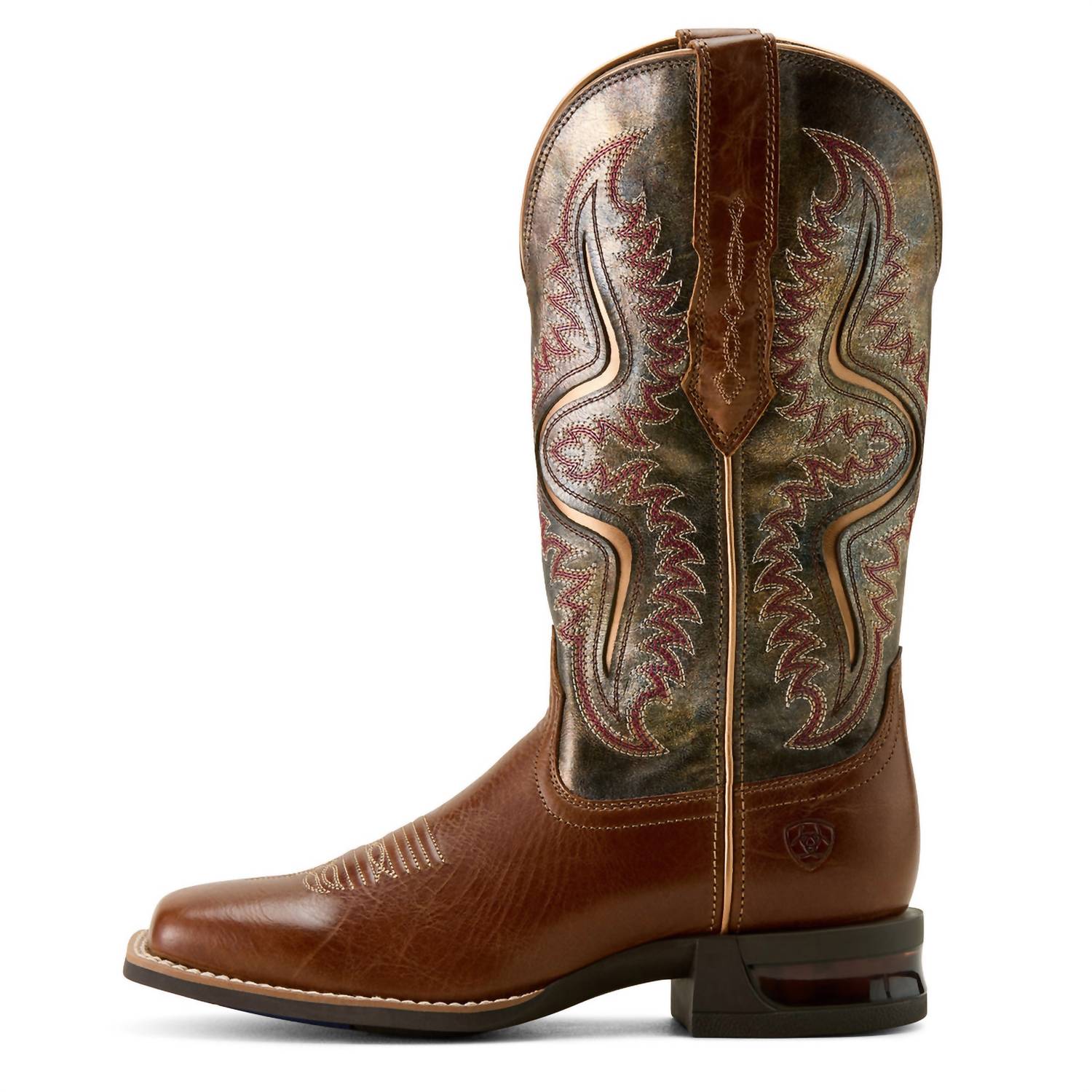 ARIAT Women's Captivate Wide Square Toe Western Boot - Medium in dark tan titanium - women's shoe