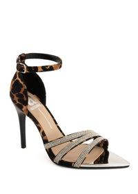 Andrea Women's Leopard Print Heeled Sandal in brown - women's sandal