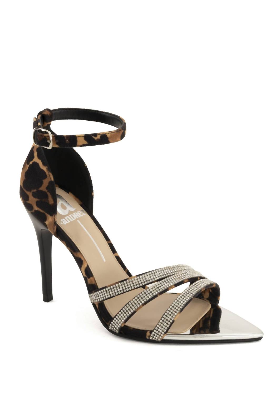 Andrea Women's Leopard Print Heeled Sandal in brown - women's sandal