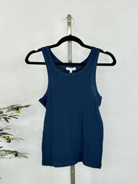 Z Supply Classic Slub Scoop Tank Top in indigo - women's tank top - alternate view