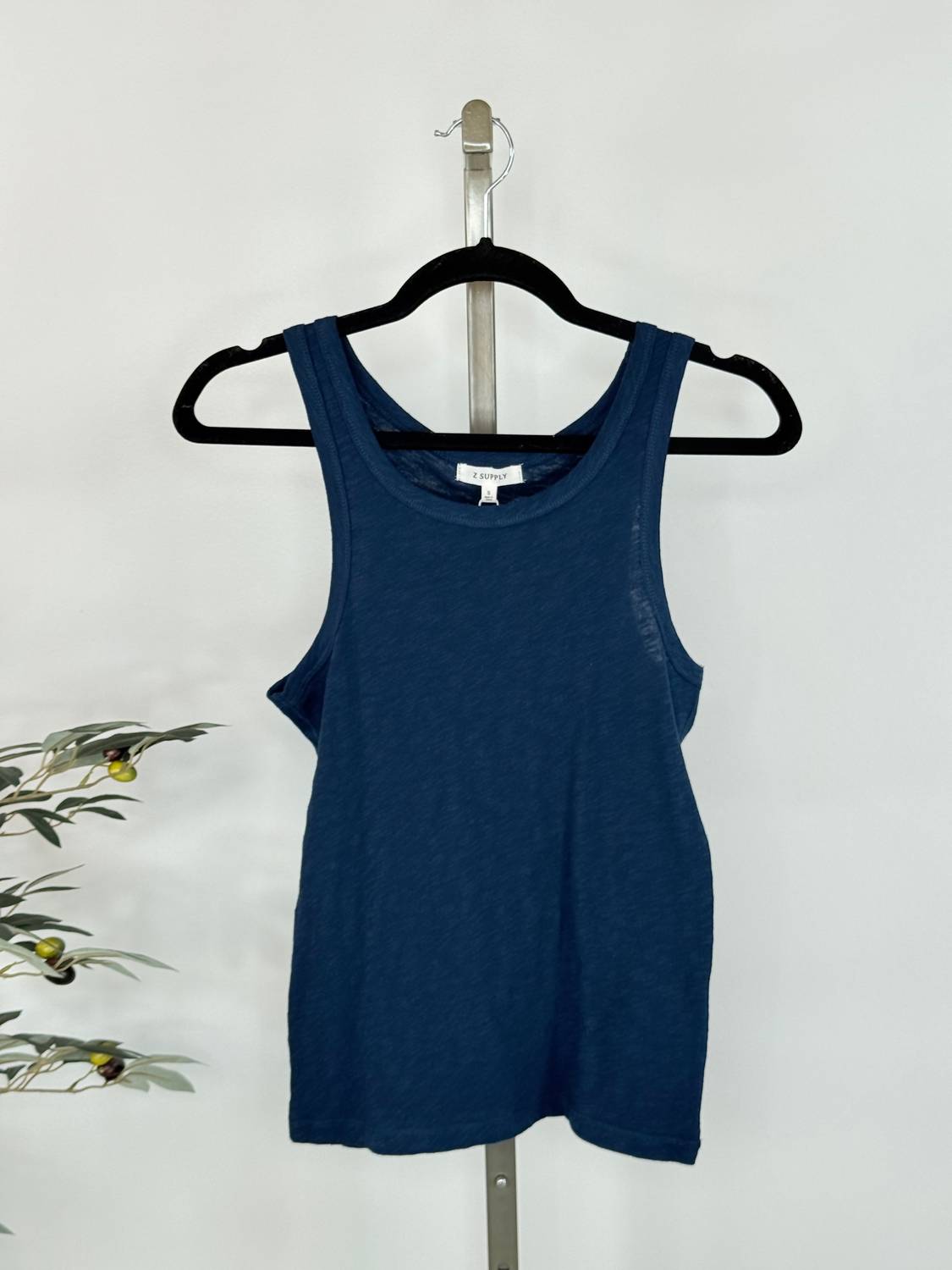 Z Supply Classic Slub Scoop Tank Top in indigo - women's tank top - alternate view