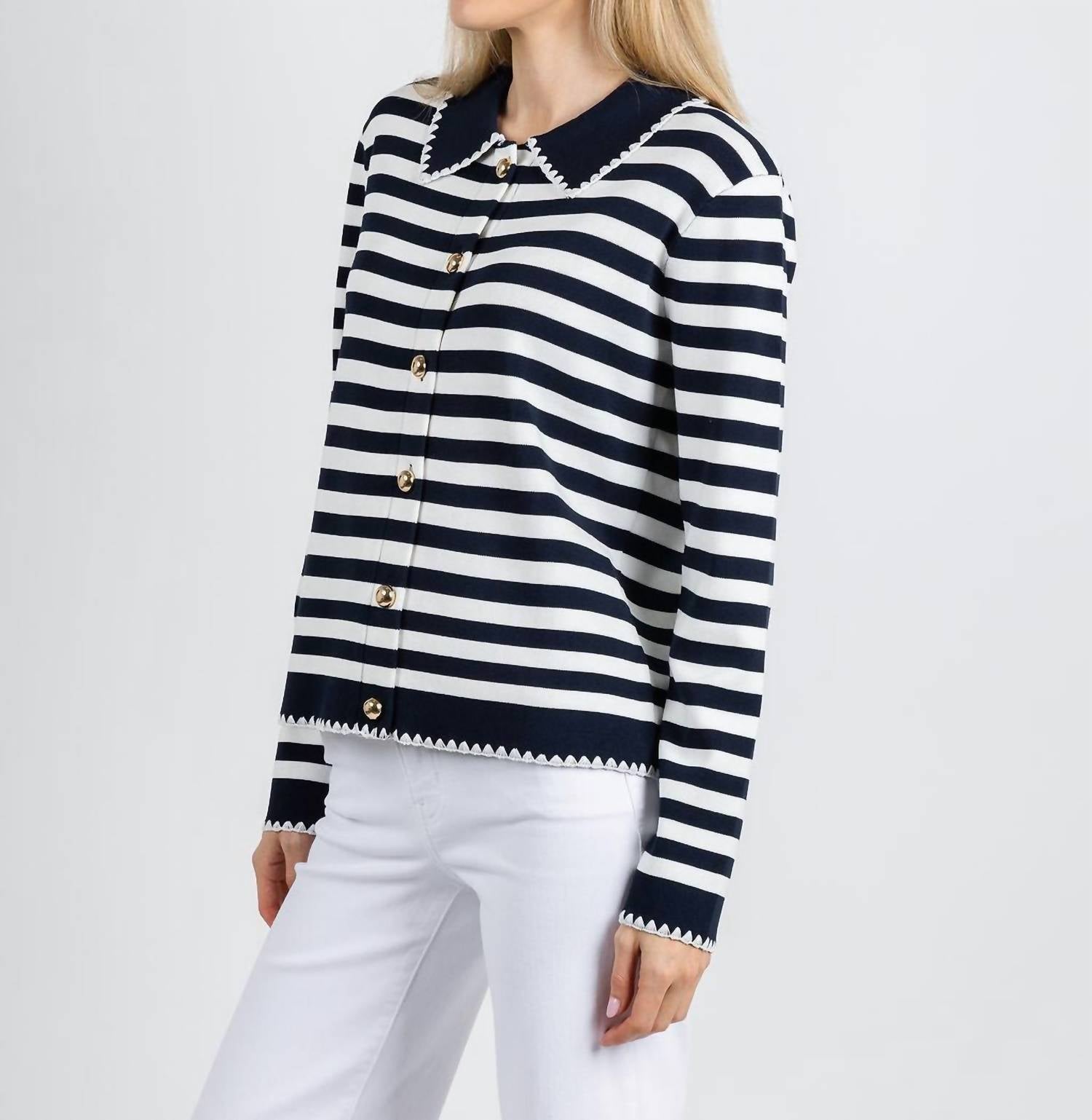 Leo & Ugo - Scallop Neck Cardigan