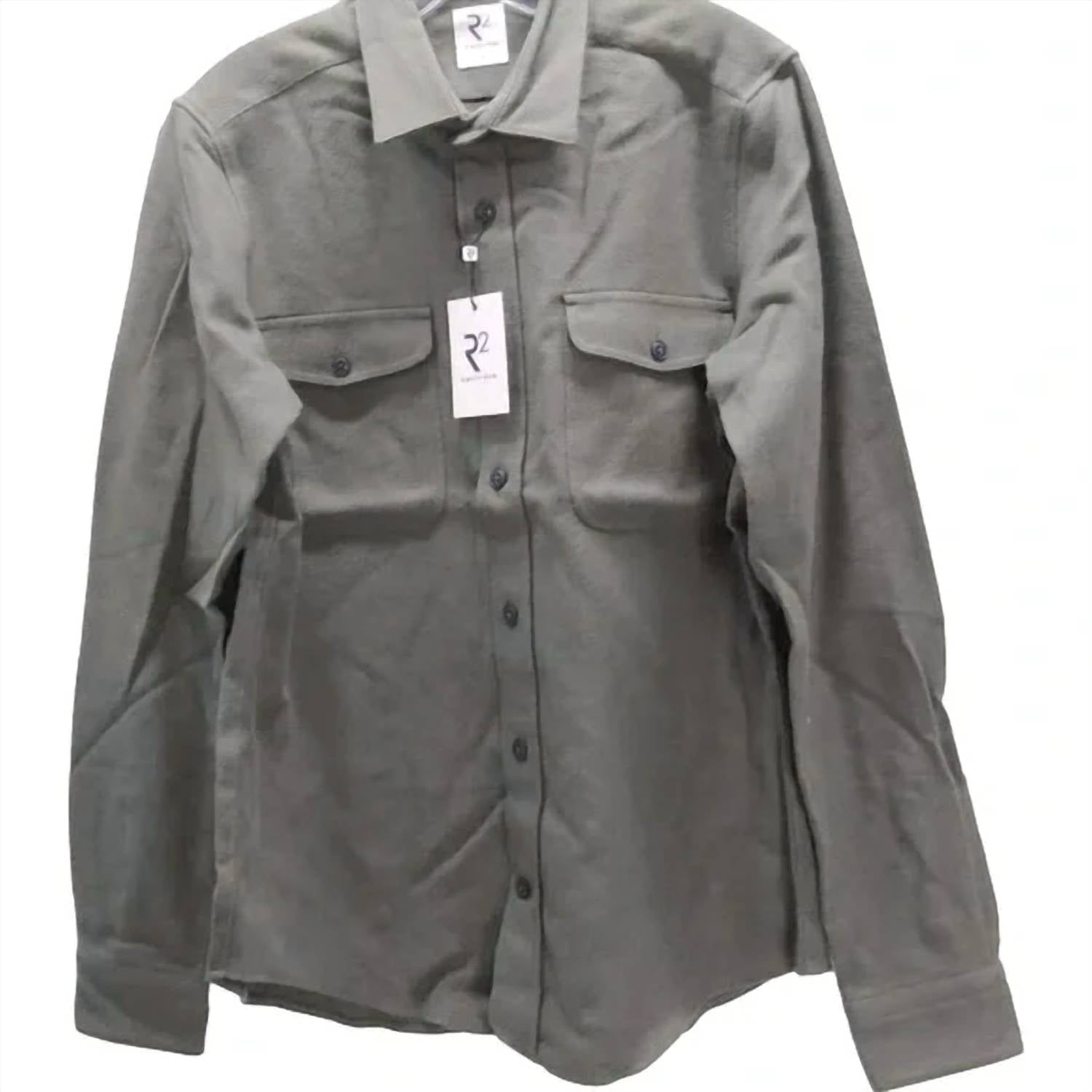 R2 Amsterdam - Men's Textured Cotton Button Overshirt