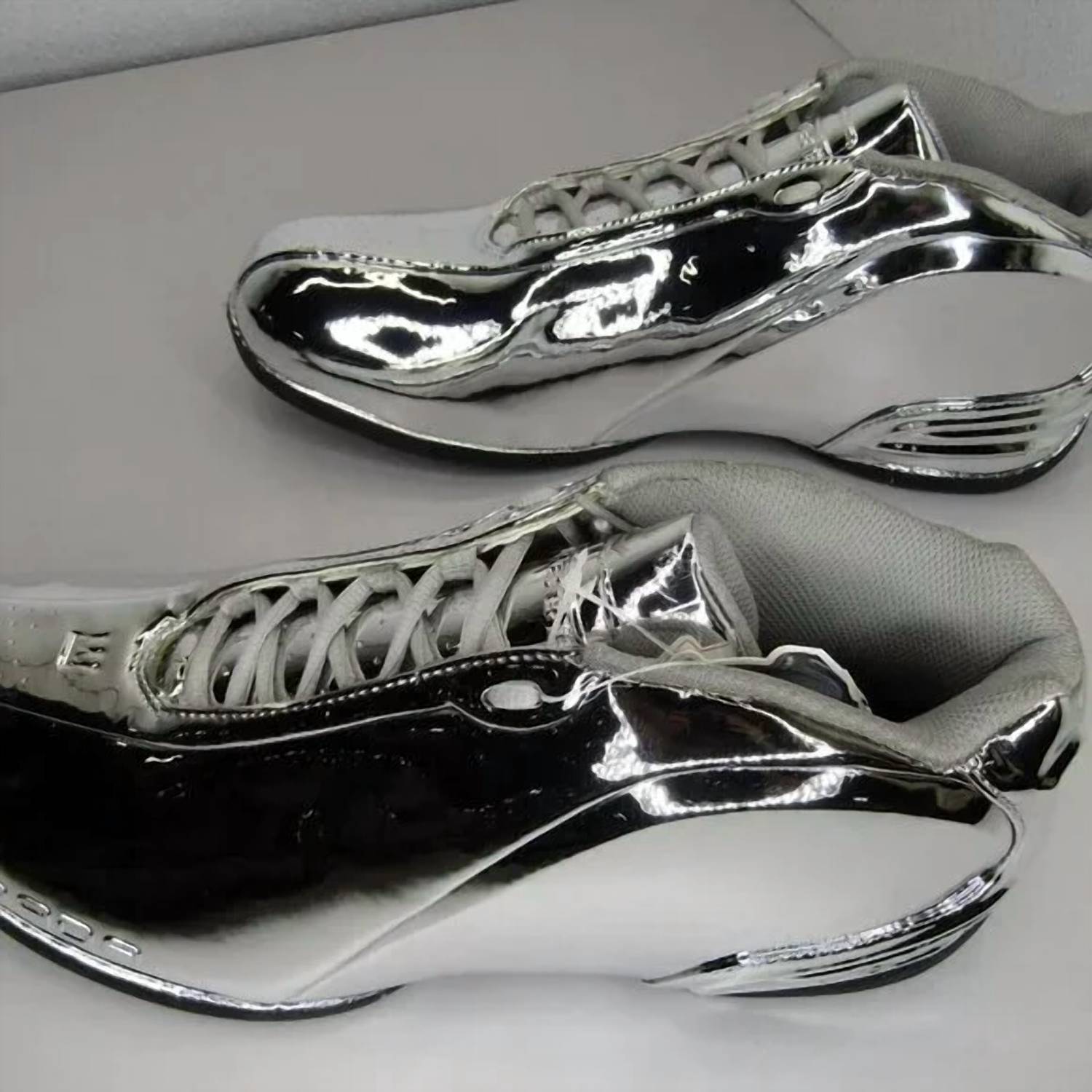 dada supreme Men's Dubbz Chrome Luxury Webb Basketball Sneakers in silver - men's sneaker - detail view