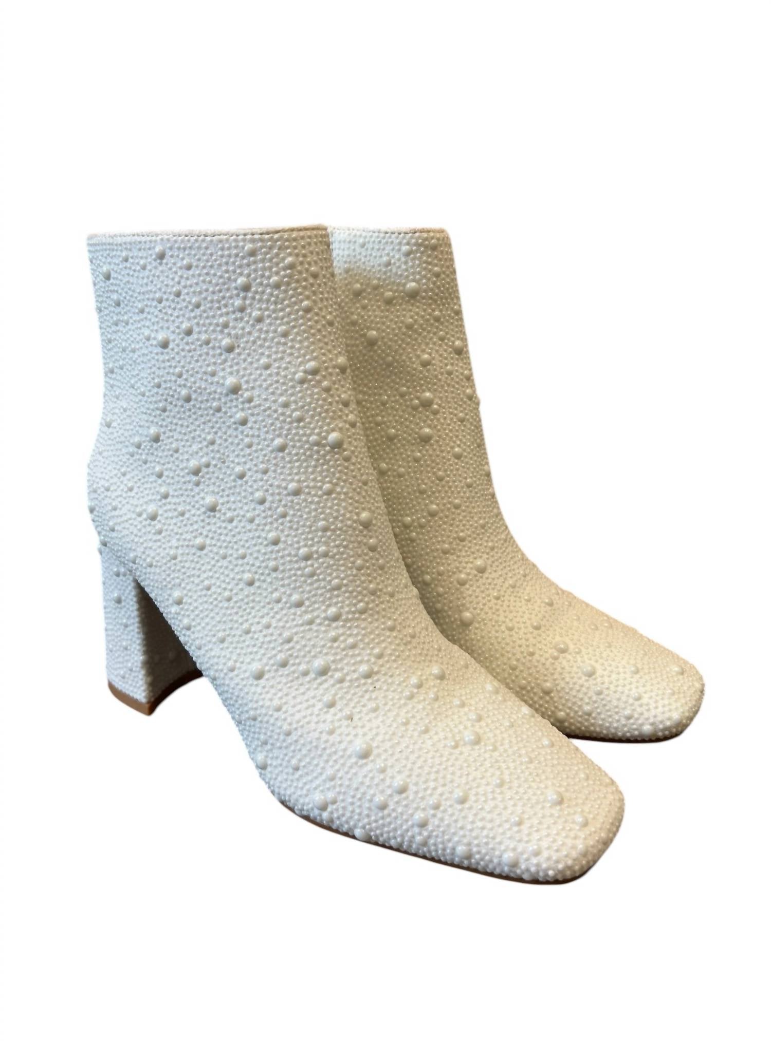 Beast Fashion - Women's Pearl Studded Booties