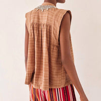 ALIX OF BOHEMIA Nehru Shell And Gem Top in jute pink - women's blouse - view 4
