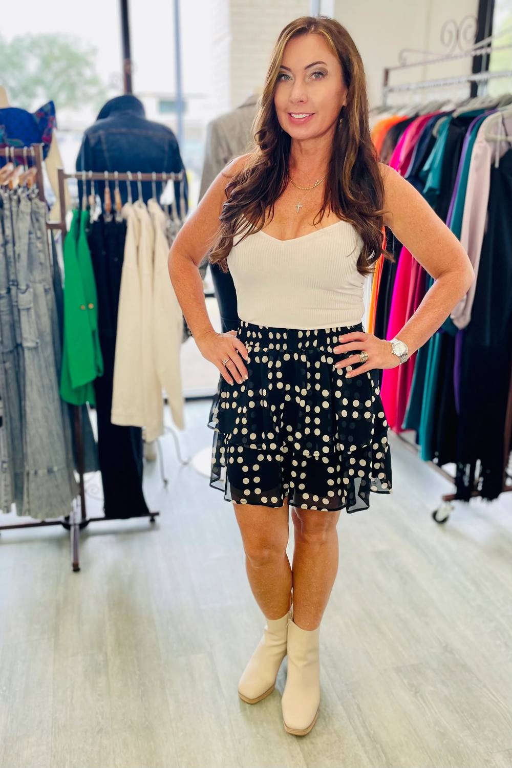 Q2 - Mini Tiered Polka Dot Skirt