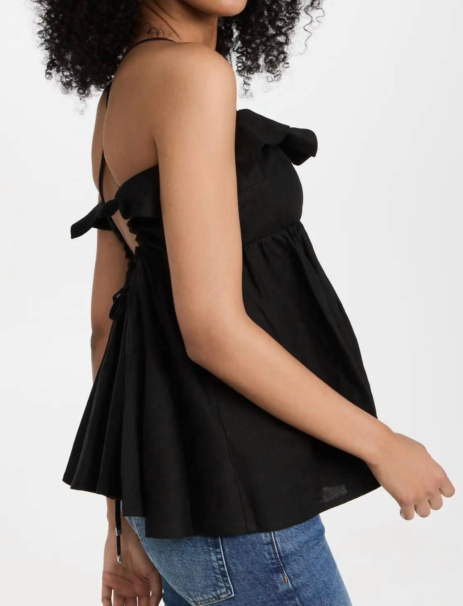 JAYCE LINEN LACED EMPIRE TOP