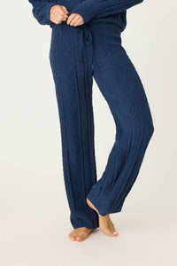 PJ Salvage Midnight Cozy Cable Pants in midnight navy - women's pants
