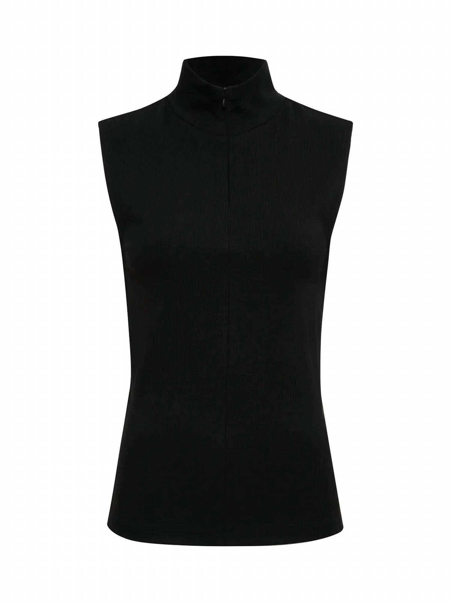Sanctuary - Sleeveless Zip Mock Top