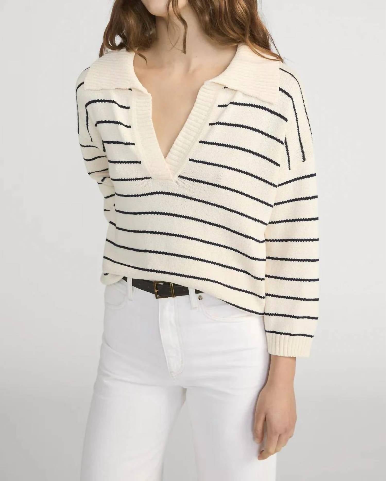 Frame - Stripe Eazy Pullover Sweater