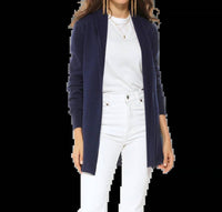 Monticelli Cashmere - Women's Pure Cashmere Long Open Front Cardigan