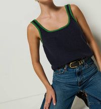 Nation LTD Peggy Sue Tank in navy sky - women's tank top - detail view