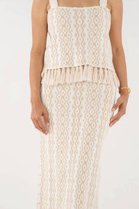 Emily McCarthy Capri Knit Tank in blanc petals - women's tank top - detail view