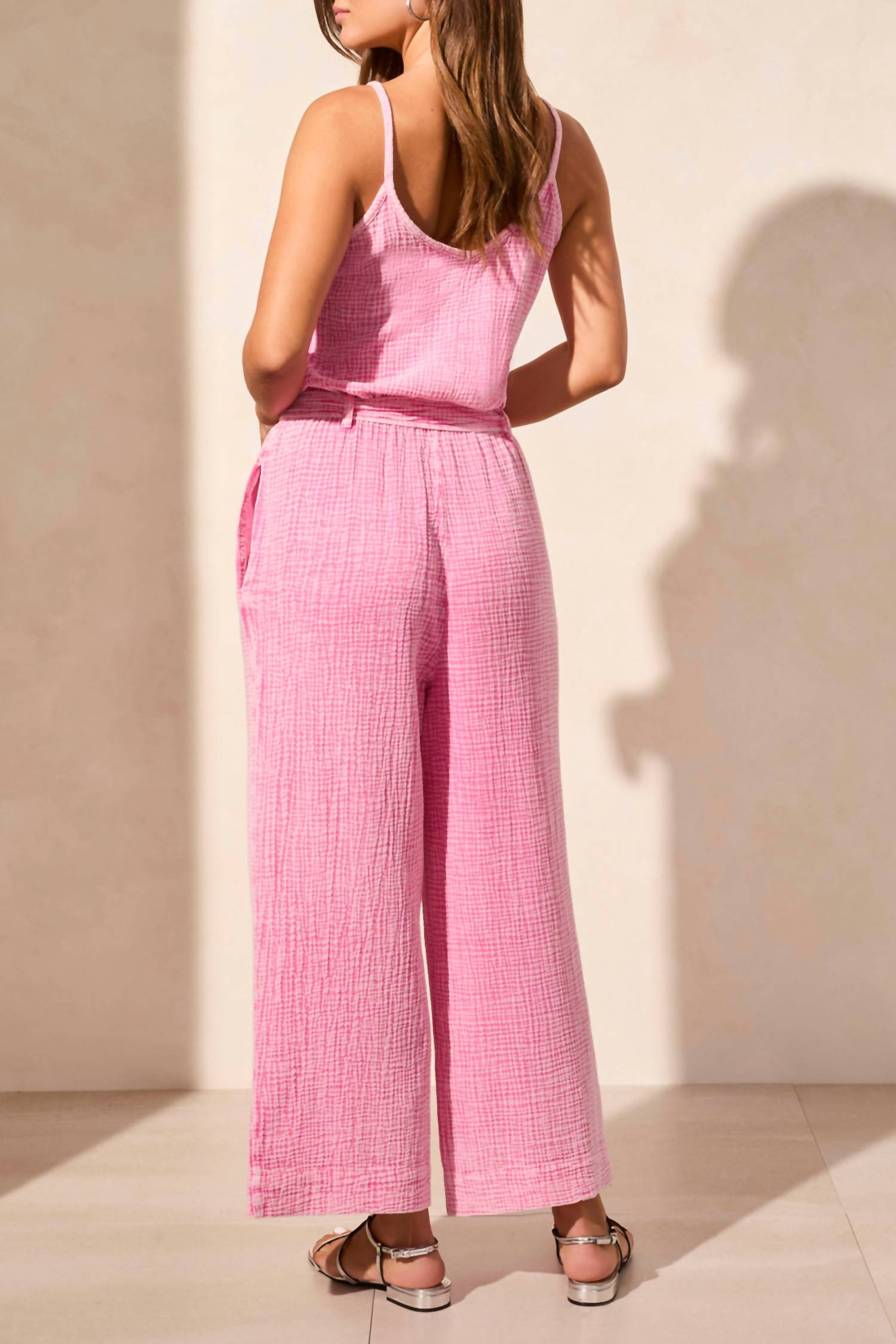 Tribal - Cotton Gauze Wide Leg Jumpsuit