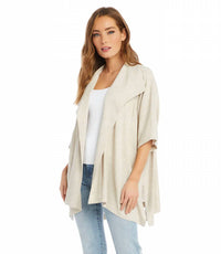 Karen Kane - Sabrina Short Sleeve Linen Blend Draped Jacket