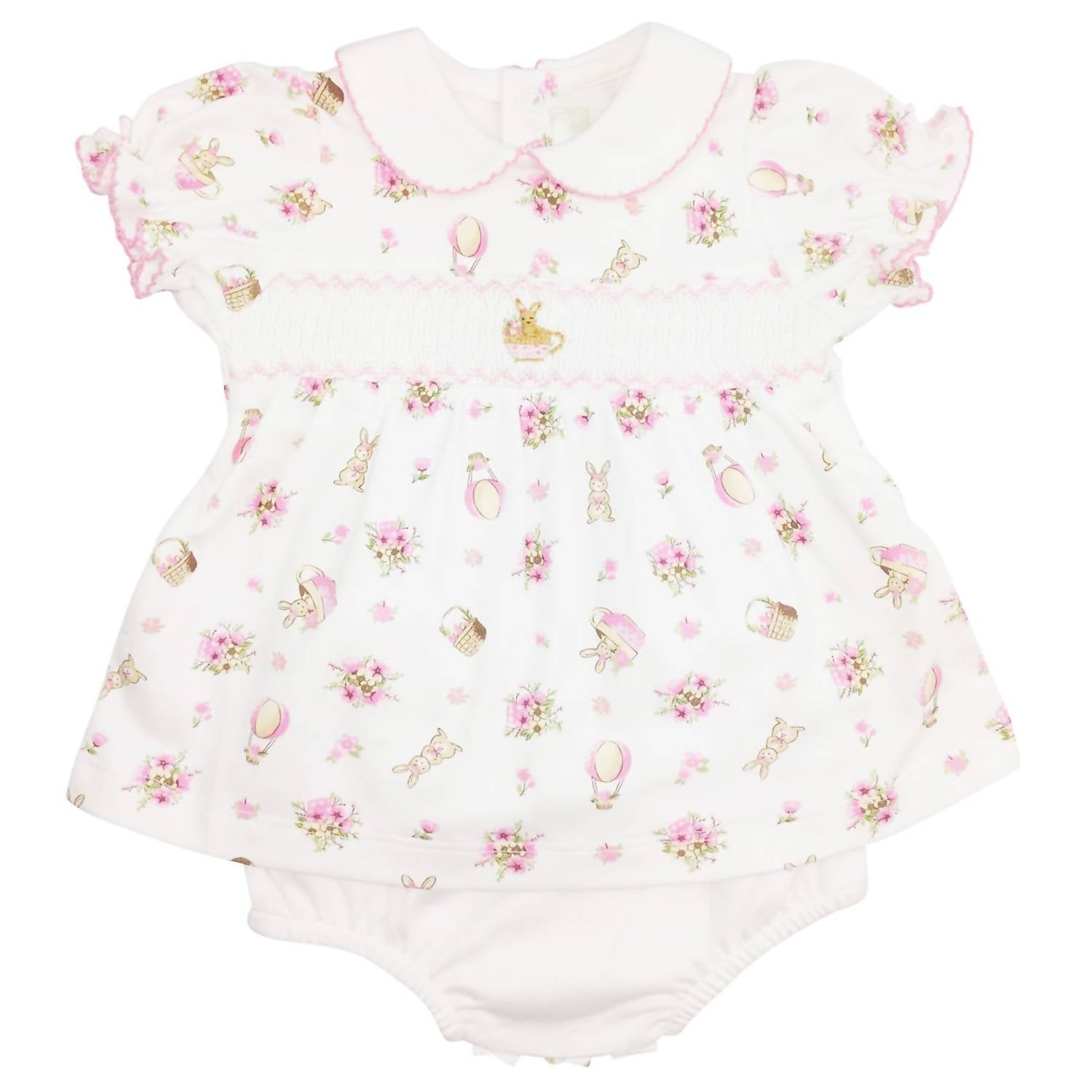 Baby Threads - "Bella Bunny" Hand Smocked Dress and Bloomer Set
