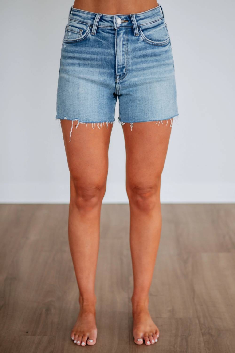 Vervet By Flying Monkey - Rebecca High Rise Denim Shorts