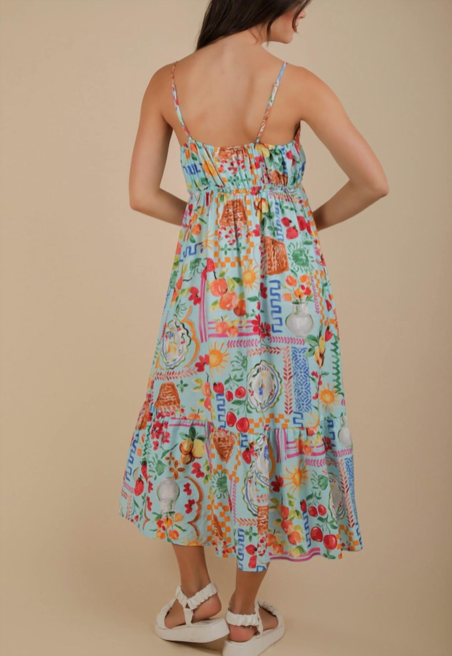 Endless Blu. - Summer Sky Midi Printed Dress