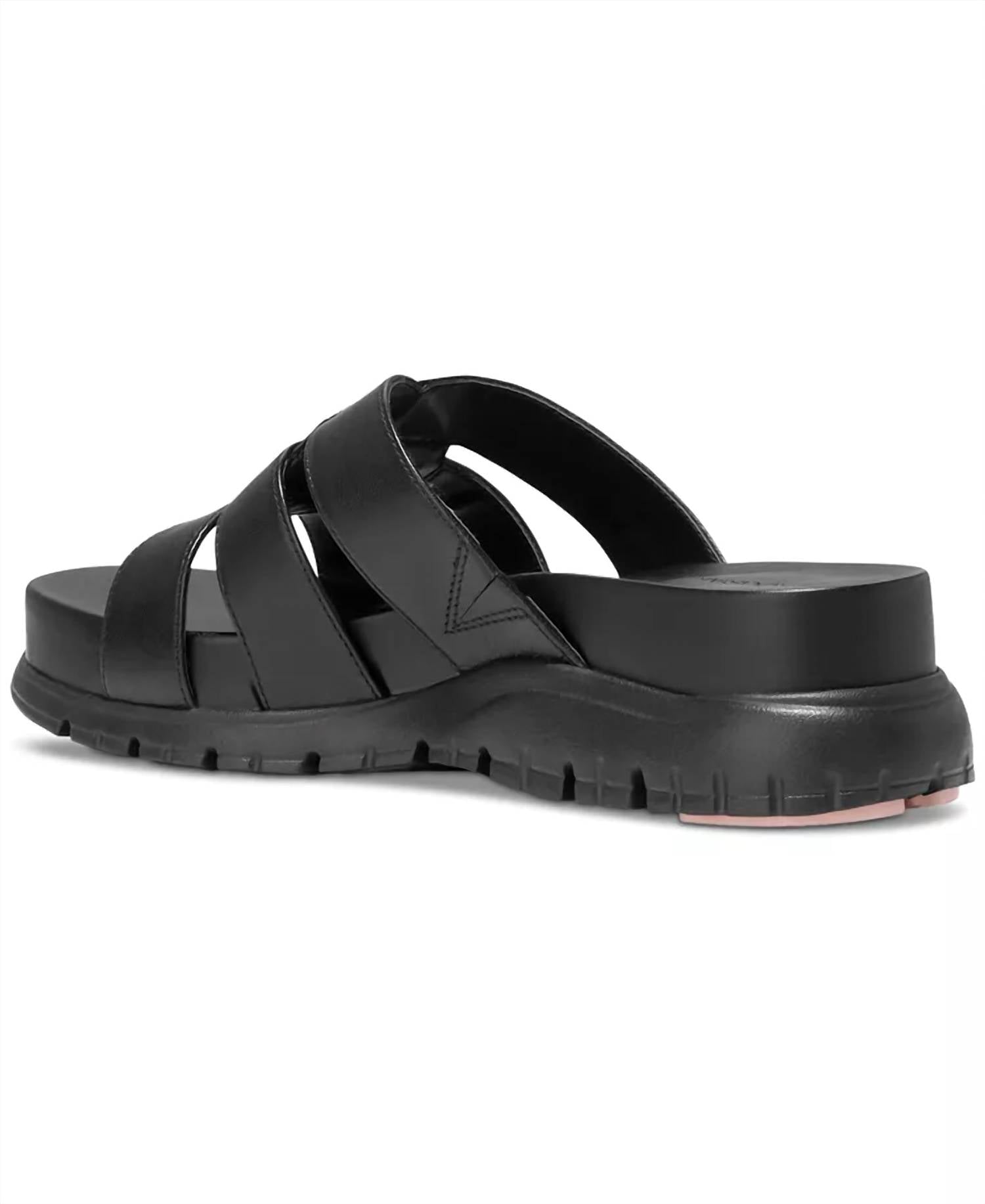 COLE HAAN Women's Zerogrand Slotted Slide Flat Sandals in black - women's sandal - alternate view