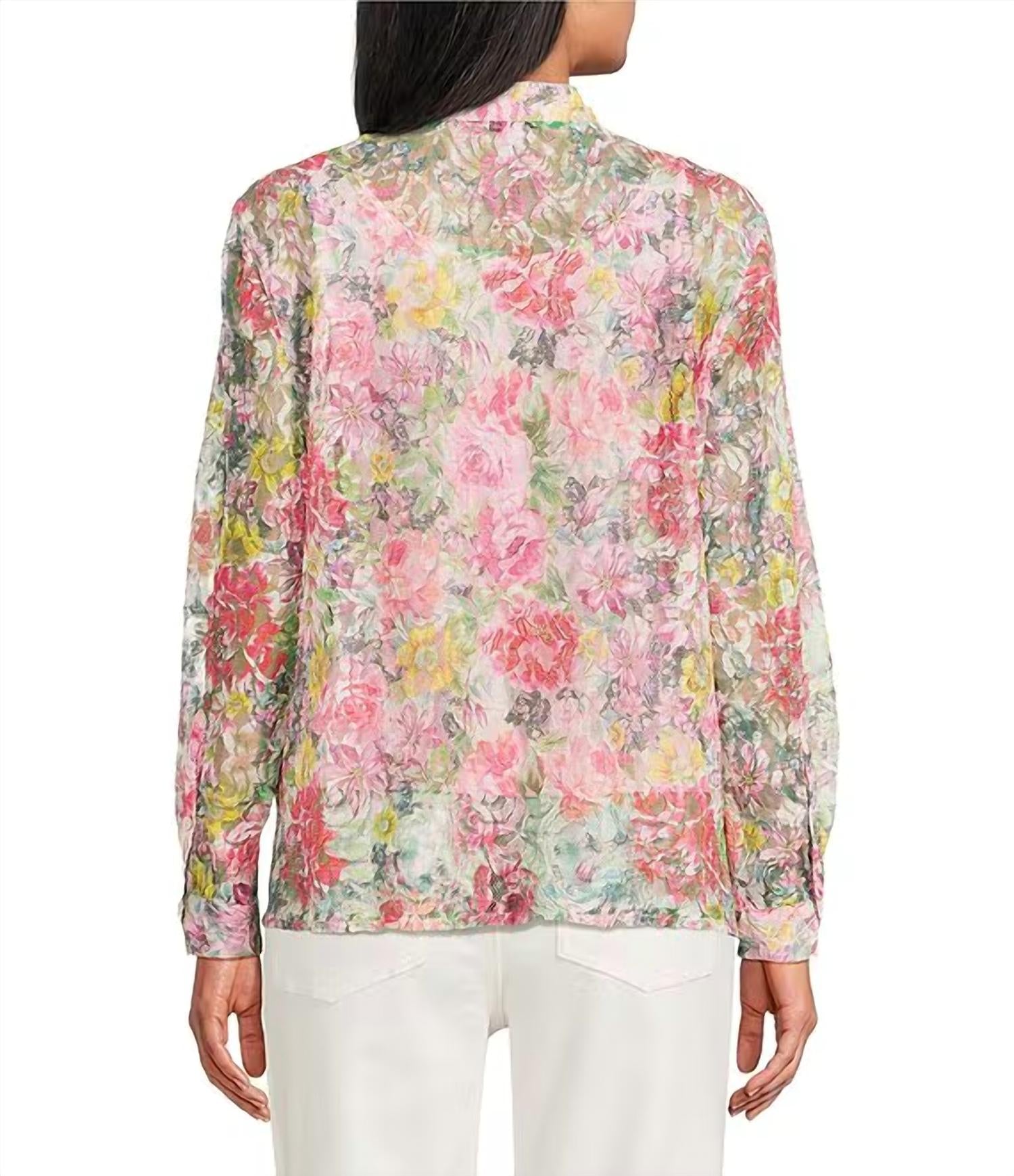 John Mark - Abstract Floral Lace Blouse