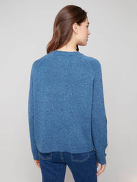 Charlie B - Neps Yarn Raglan Mock Neck Sweater