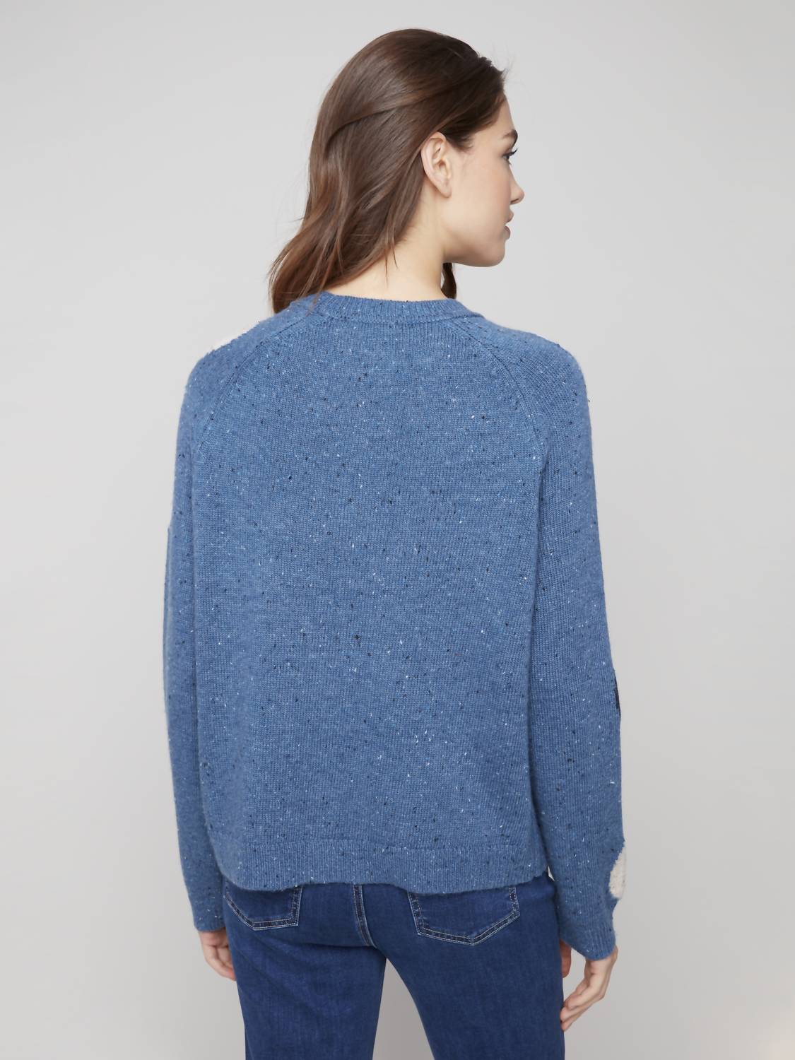 Charlie B - Neps Yarn Raglan Mock Neck Sweater