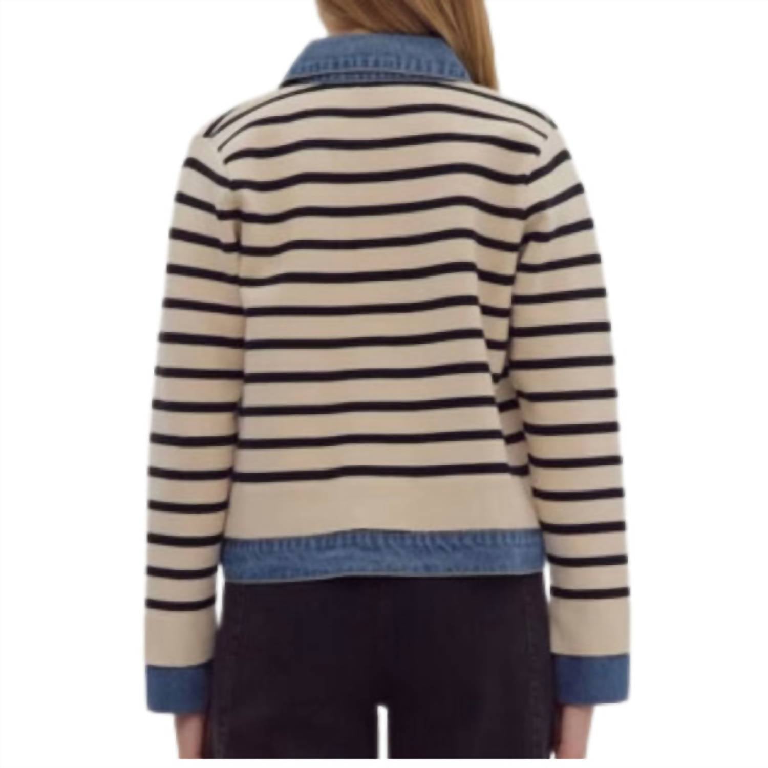 J. Society - Striped Jacket With Denim