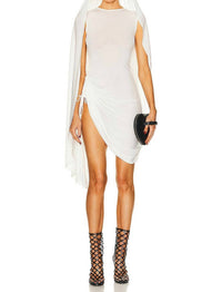 Alaia - ASYMMETRIC DRAPPED MINI DRESS