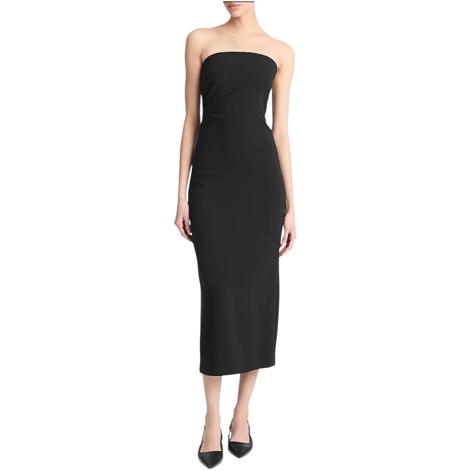 Vince - Side Pleat Strapless Dress