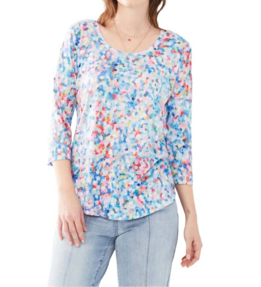 Fdj - Quarter Sleeve Scoopneck Top