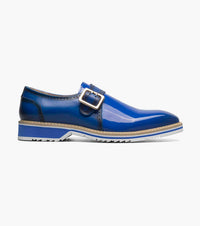 STACY ADAMS Men's Bartram Plain Toe Monk Strap Shoes in blue - men's loafer - alternate view