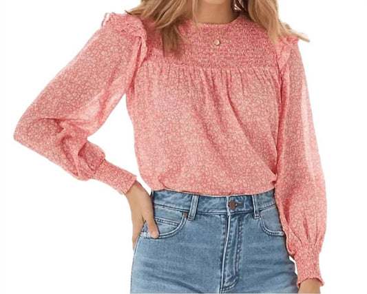 Billabong - Smocked Floral Peasant Top Blouse